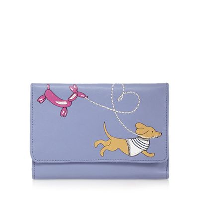 Lilac sausage dog balloon applique medium flap over purse